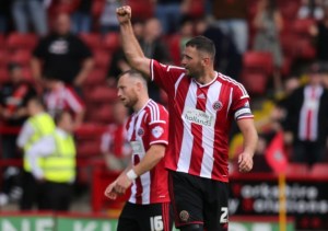 Michael Higdon scored on his league debut for the Blades.