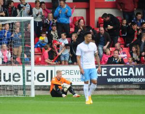 Ryan Allsop and captain Jordan Willis as Crewe scored what proved to be a crucial second goal on Saturday.